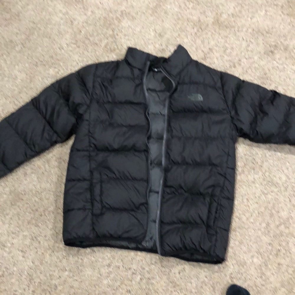 Boys black North Face coat